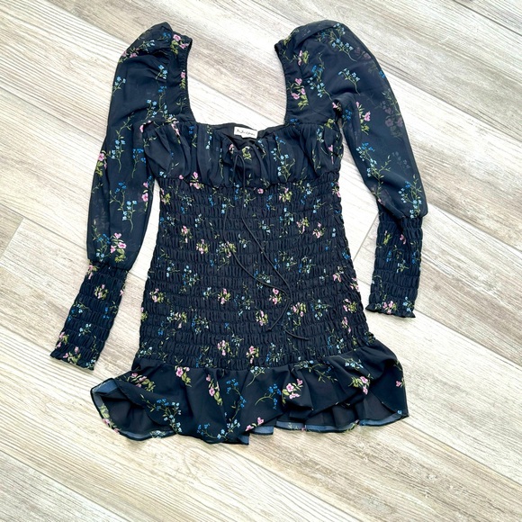 FOR LOVE & LEMONS Floral Mini Dress Dixon Size L - Picture 3 of 12